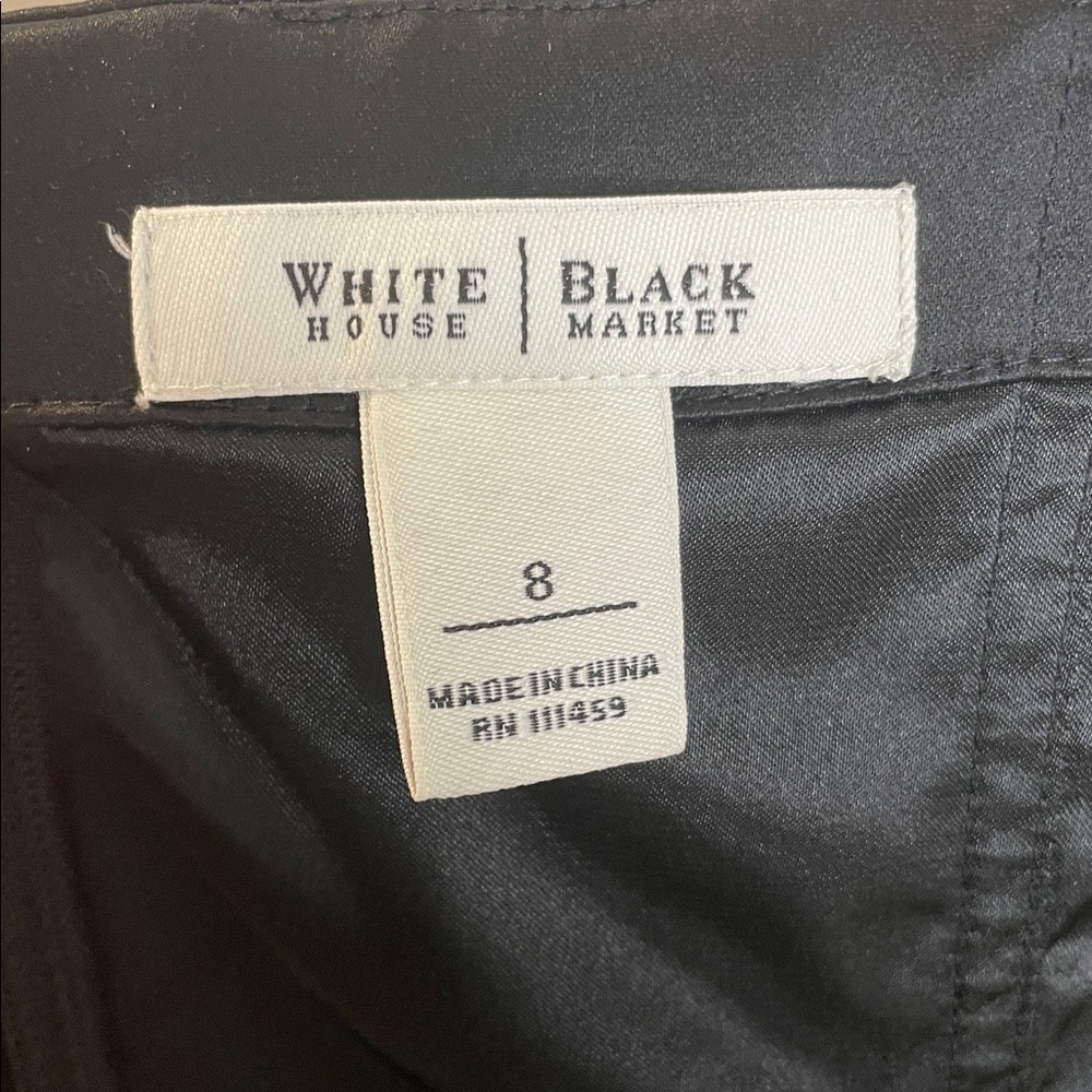 WHITE HOUSE BLACK MARKET STRAPLESS EMBELLISHED BUSTIER TOP BLACK & WHITE SIZE 8 - Picture 9 of 11